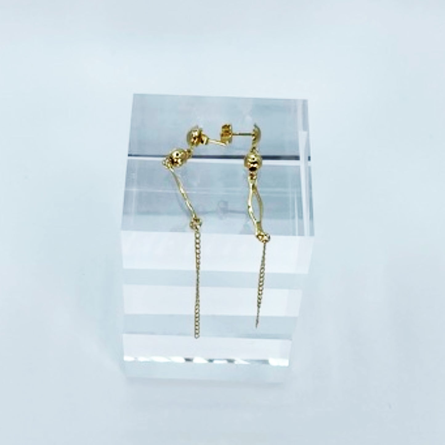 Oval Secrets Chain Stud Earrings