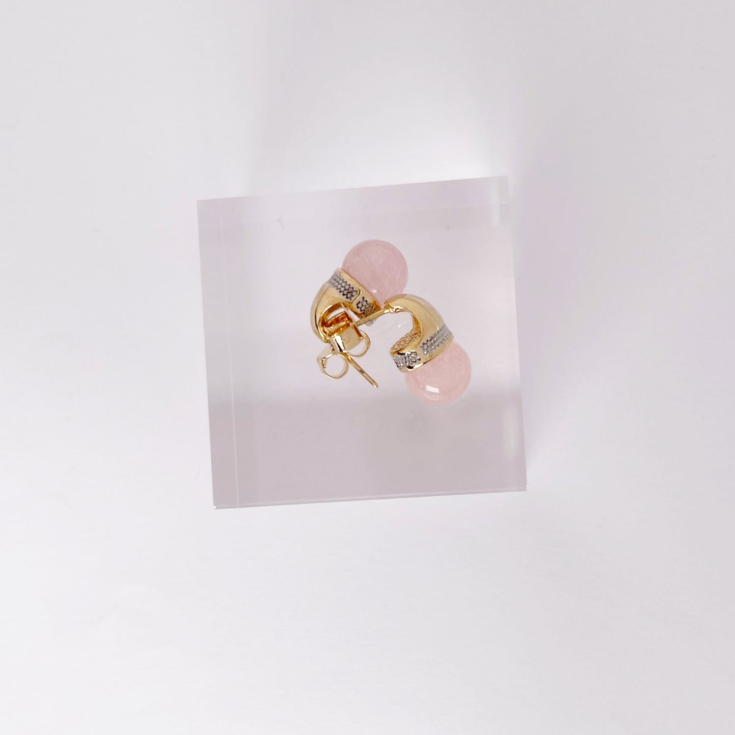 Shimmering Marble Gold Earrings
