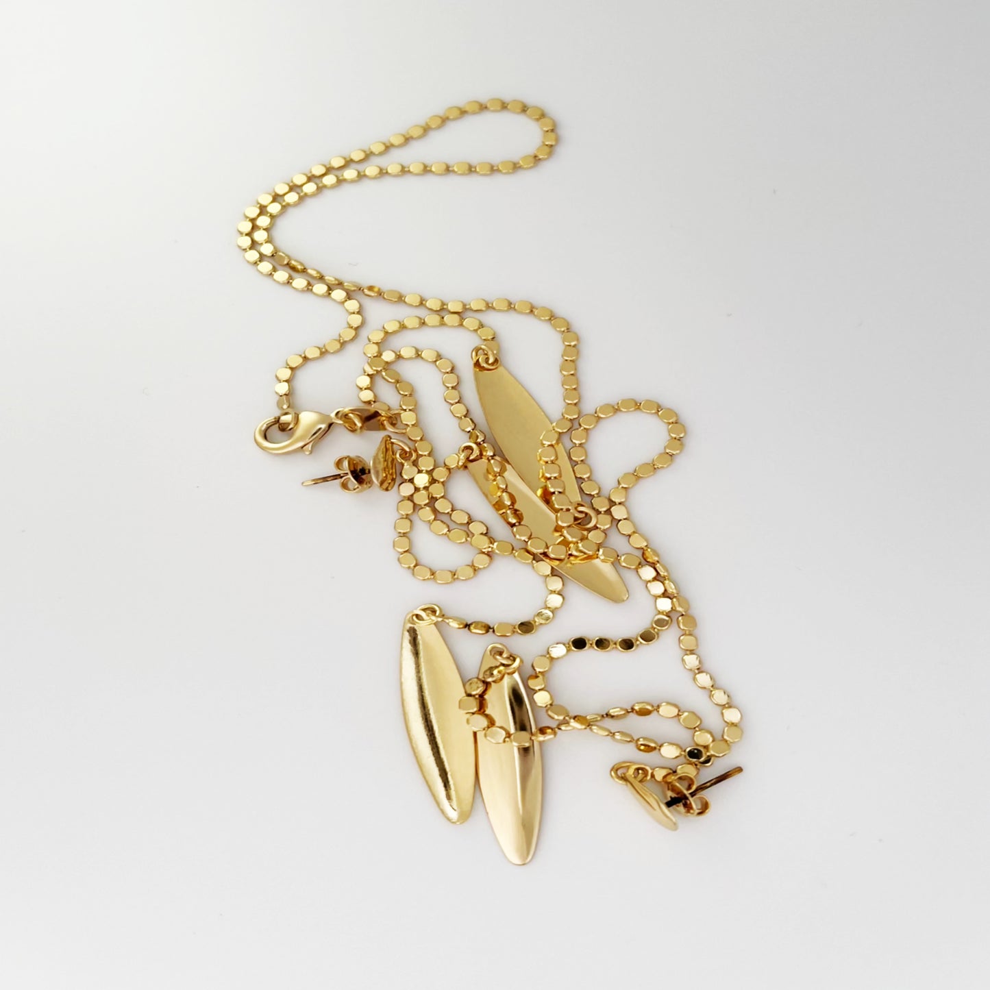 Cascading Oval Necklace and Earrings Set