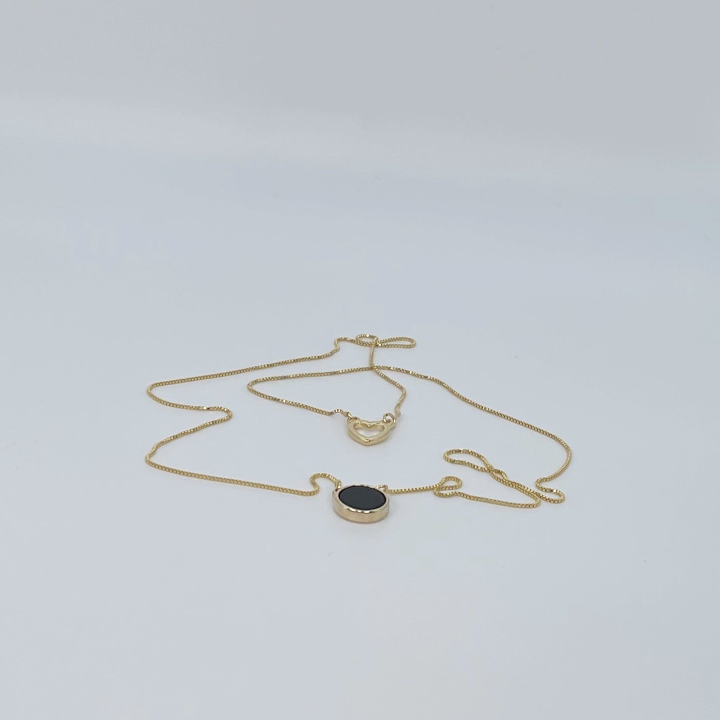 Reversible Heart & Circle Enamel Necklace
