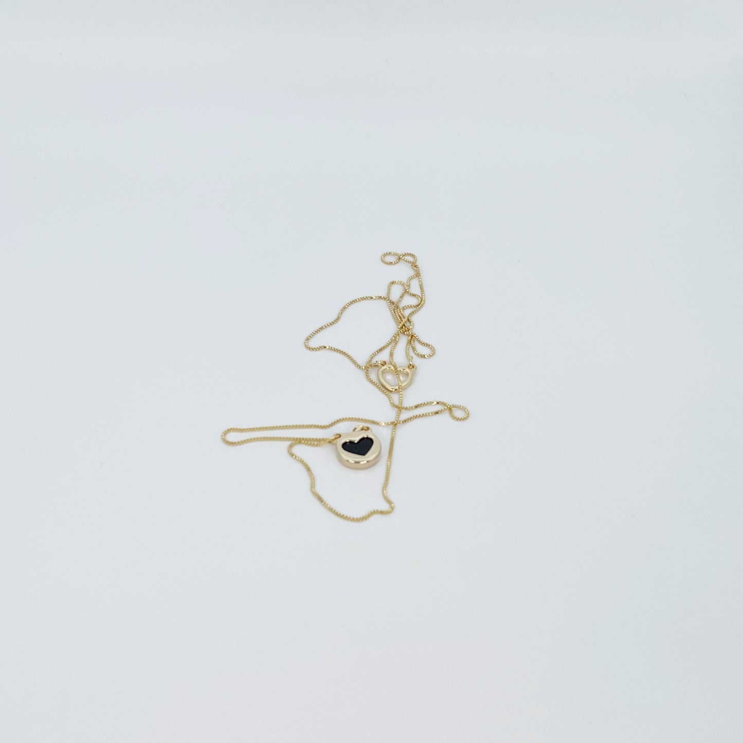 Reversible Heart & Circle Enamel Necklace
