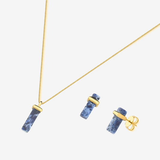 Rectangular Gemstone Statement Set