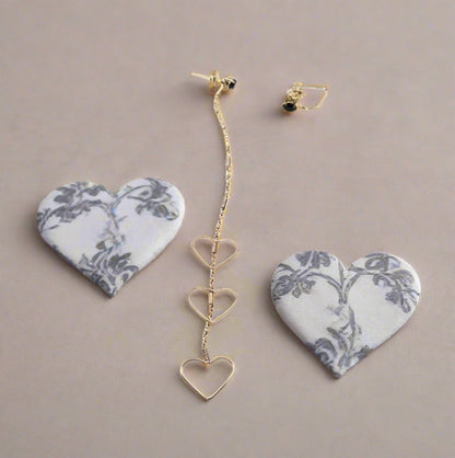 MisMatched Playful Hearts in Pipes Earrings