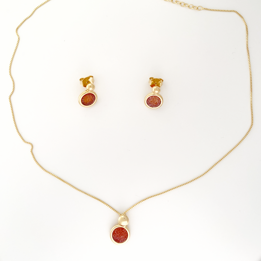 Shimmering Pearl Goldstone Set