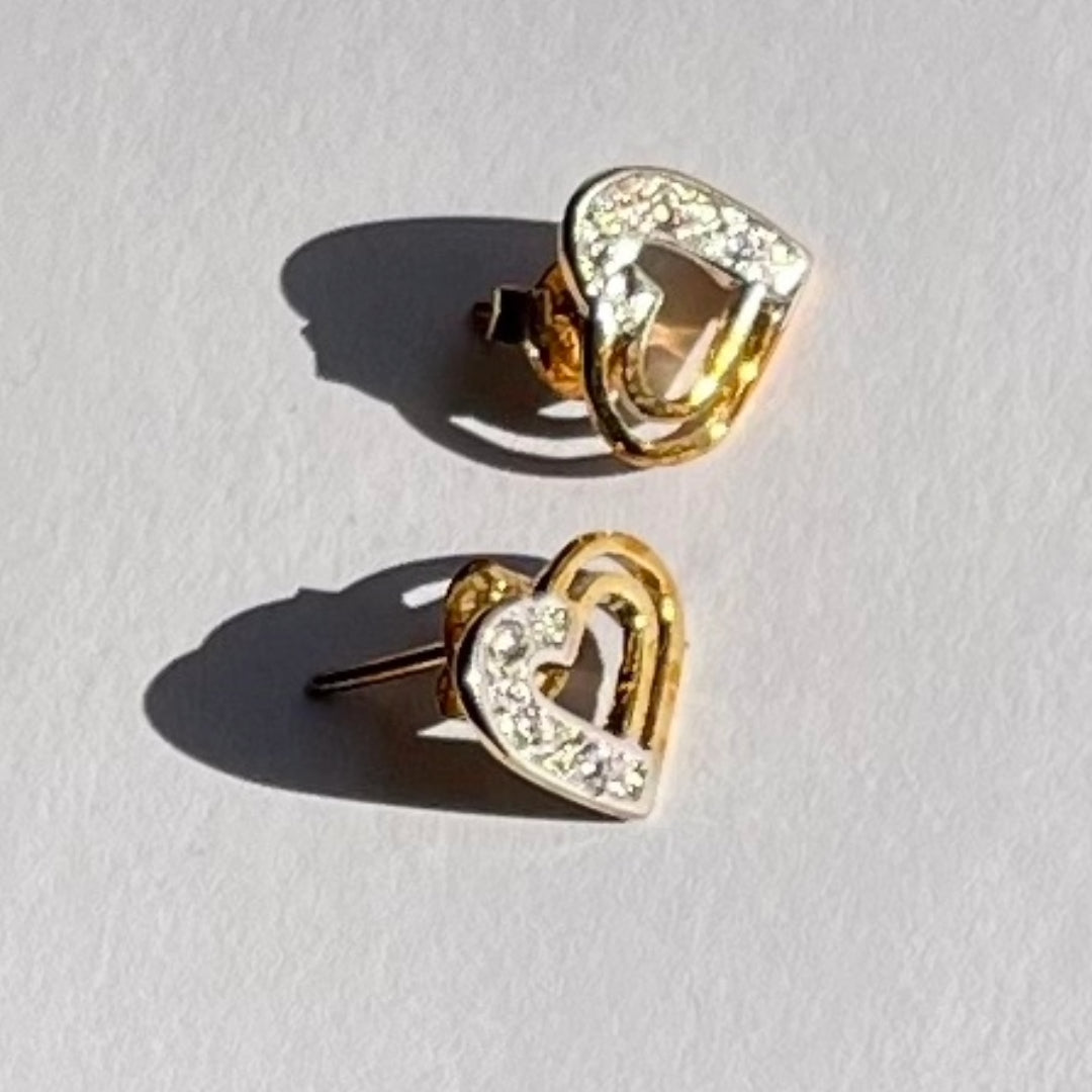 Shinny Little Heart Stud Earrings