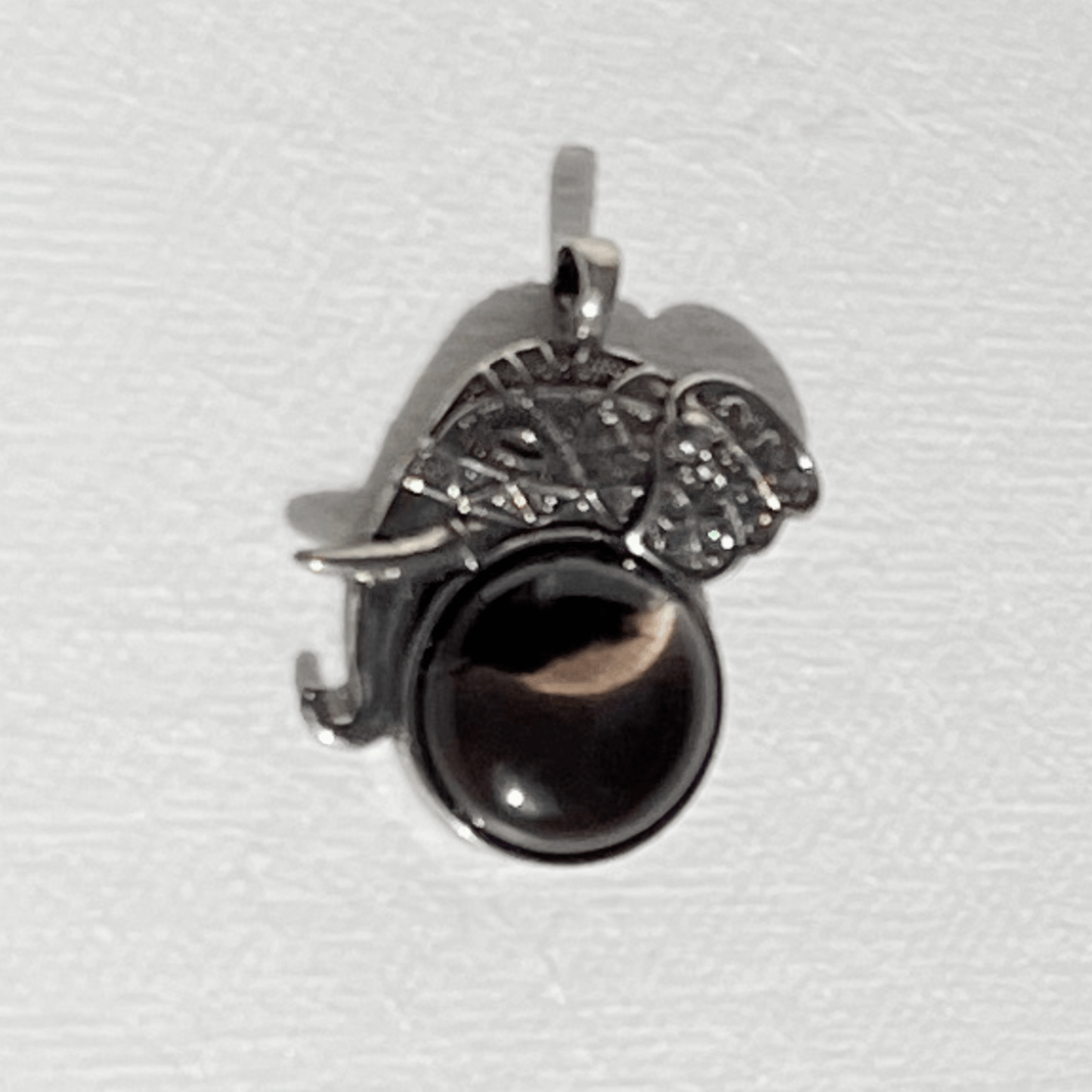 Aged Smoke Obsidian Elephant Pendant - Rosetta Riwari